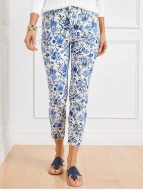 Talbots Blue and White Floral Capris